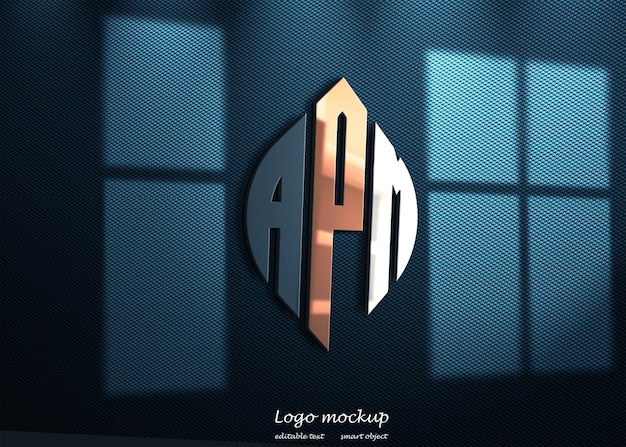 Mockup del logotipo del monograma de APM