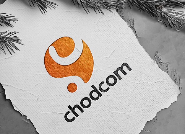 Mockup del logotipo en papel blanco en relieve