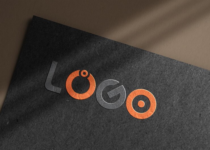 Mockup del logotipo de papel natural negro