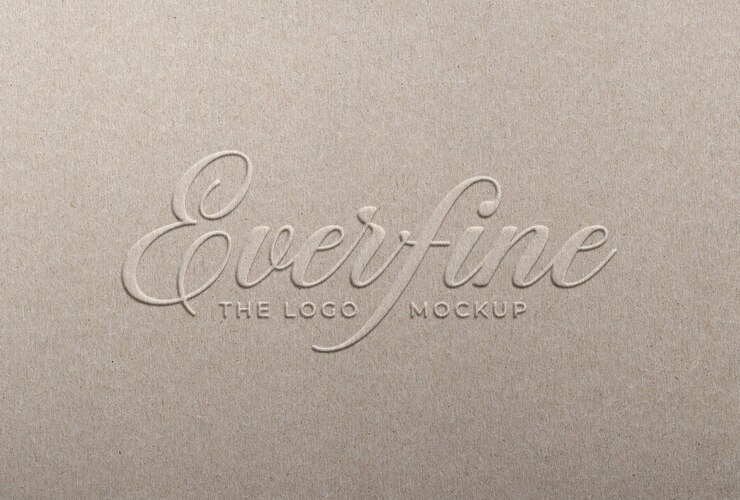 Mockup del logotipo en papel en relieve