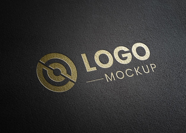 Mockup del logotipo de la prensa de luz dorada