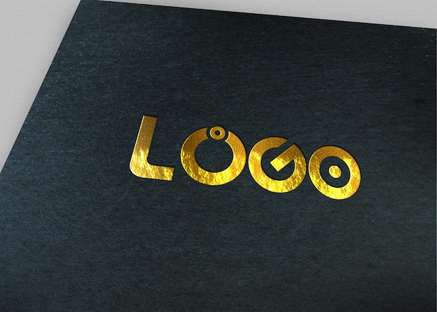 Mockup del logotipo de shine gold