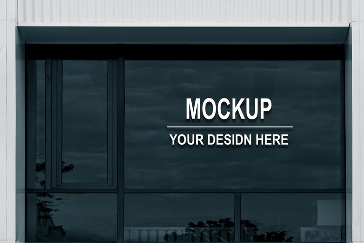 PSD mockup del logotipo de vidrio