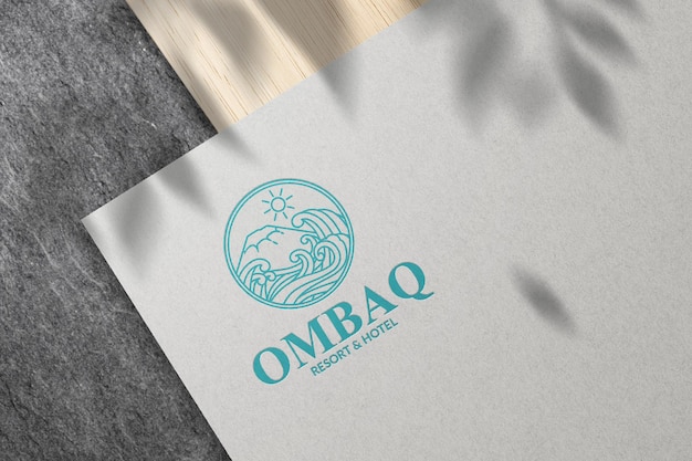 Mockup en el logotipo de White Paper Premium vol 08