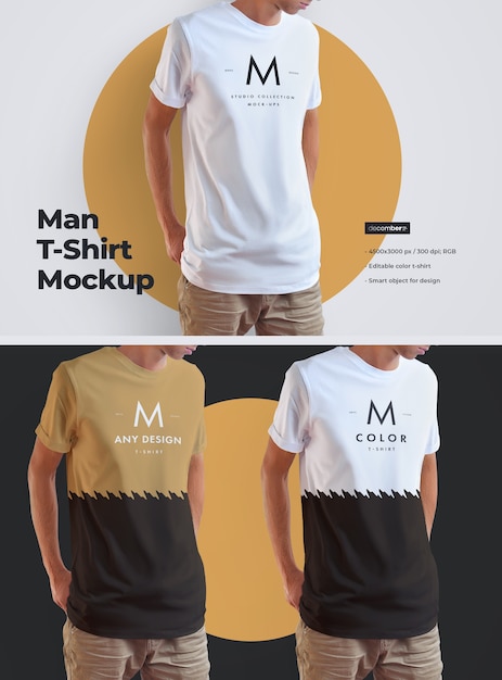 Mockup long t-shirts für männer