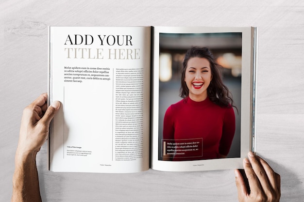 PSD mockup de magazine avec contenu personnalisable modifiable 04