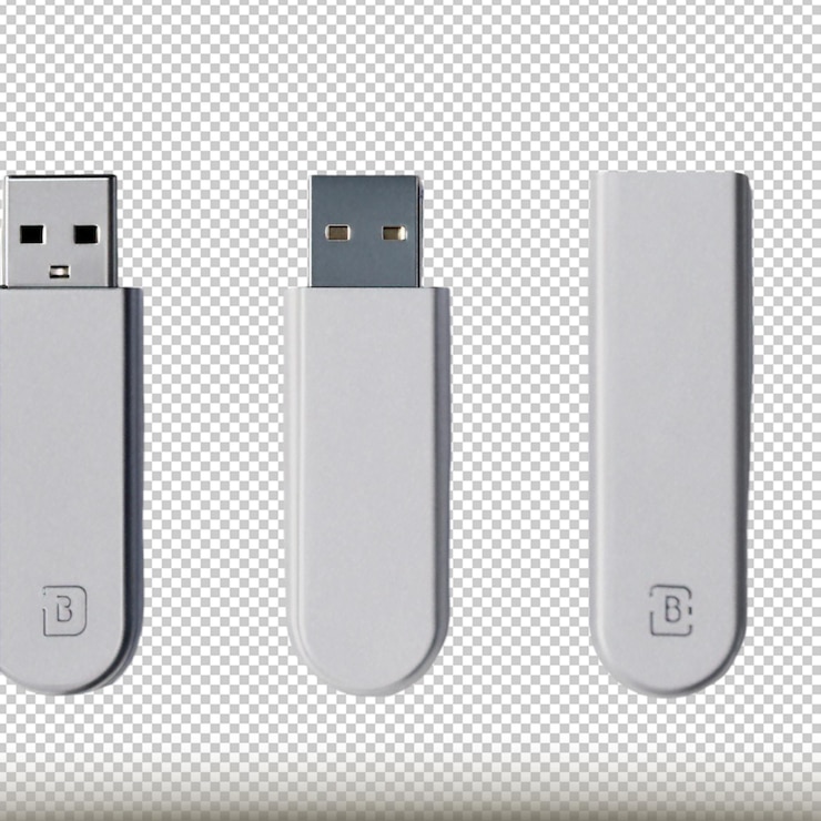 PSD mockup de la marca de la barra usb aislada en un fondo transparente