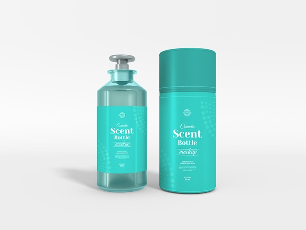 Mockup de la marca de la botella de spray de perfume de lujo