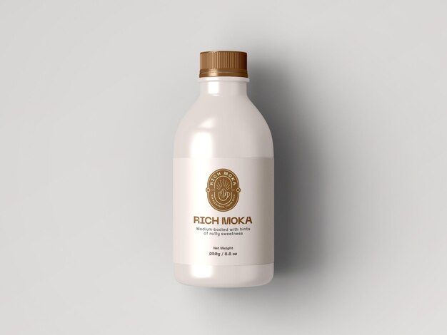Mockup de marca de botellas de café brillantes