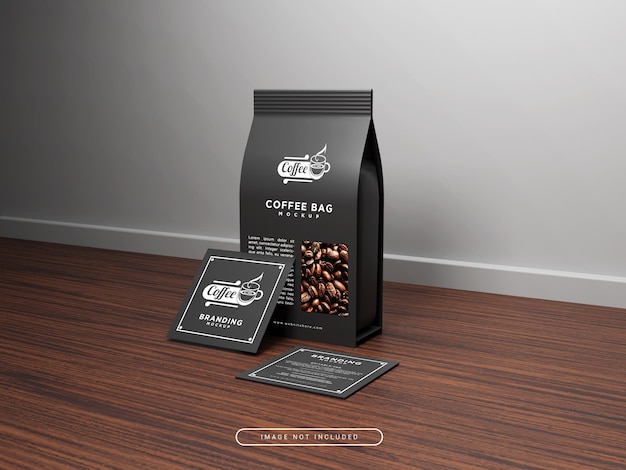 PSD mockup de marca de café con tarjetas de presentación