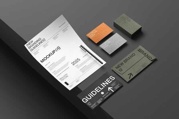 Mockup de marca con elementos de papelería