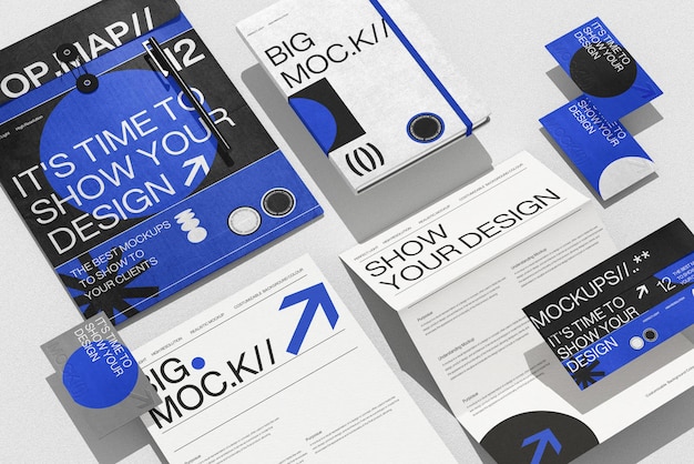 Mockup de marca con elementos de papelería