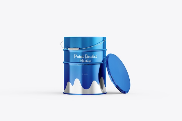 Mockup de marca de latas de pintura de metal