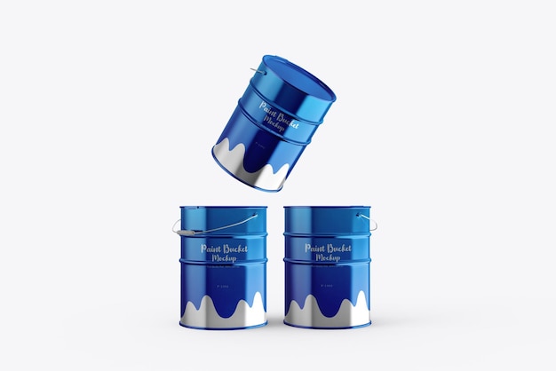 Mockup de marca de latas de pintura de metal