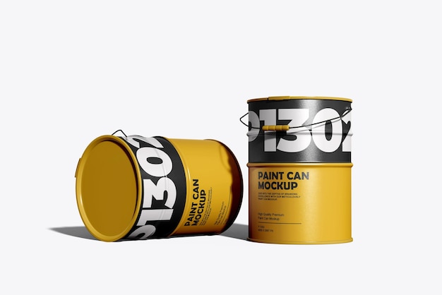 Mockup de marca de latas de pintura de metal