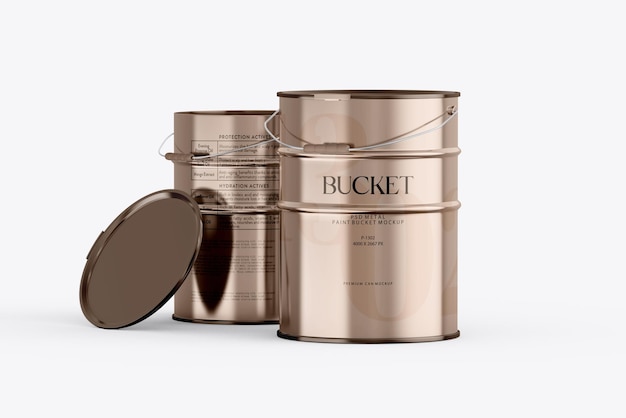Mockup de marca de latas de pintura de metal