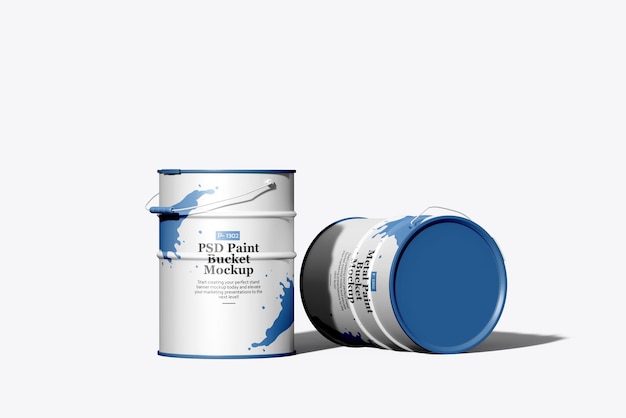 Mockup de marca de latas de pintura de metal