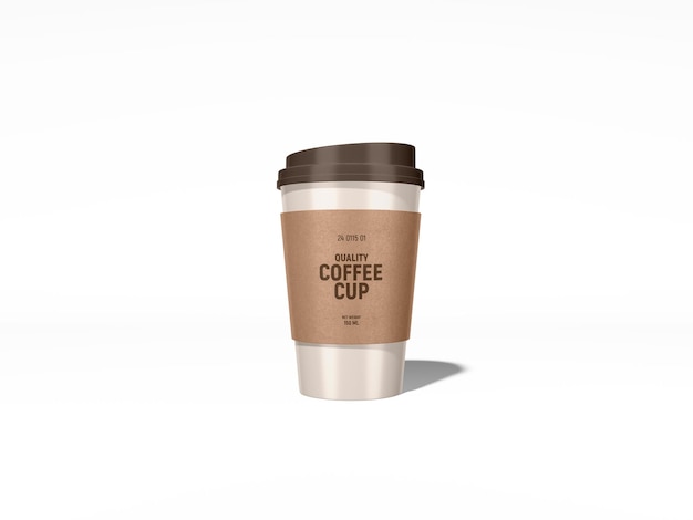 Mockup de marca de tazas de café de plástico brillantes para llevar