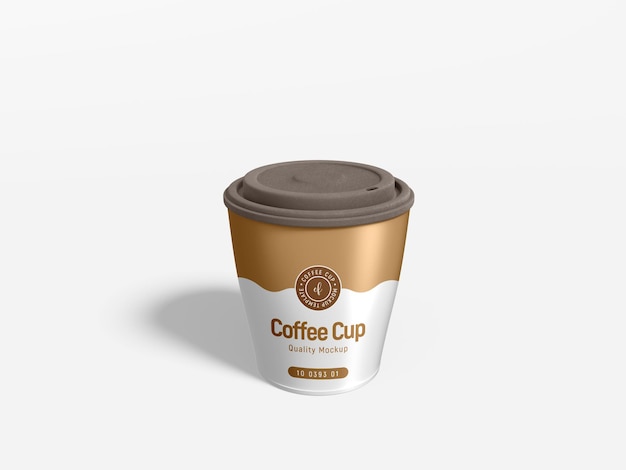Mockup de marca de tazas de café de plástico brillantes para llevar