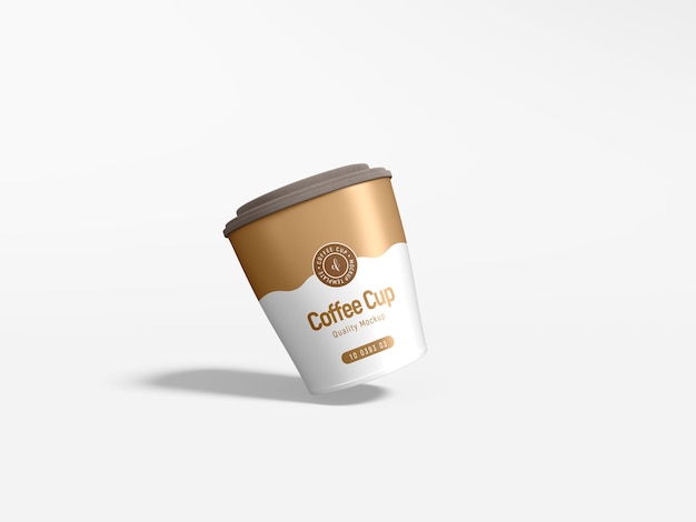 Mockup de marca de tazas de café de plástico brillantes para llevar