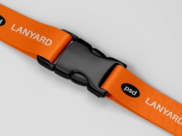 Mockup de la marca del titular de la tarjeta de identificación de Lanyard