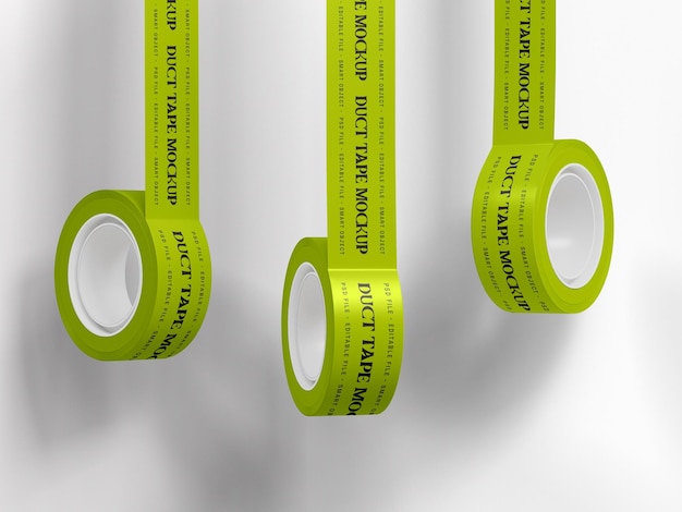 Mockup de marcación de rollos de cinta adhesiva redonda para cintas adhesivas