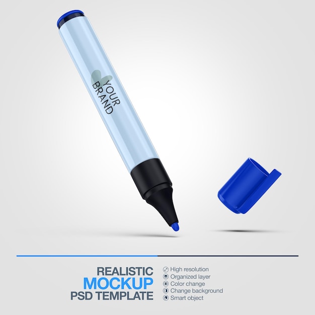 Mockup de marcador realista para la marca y la publicidad
