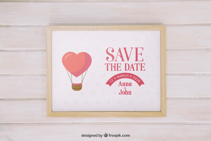 PSD mockup de marco para boda