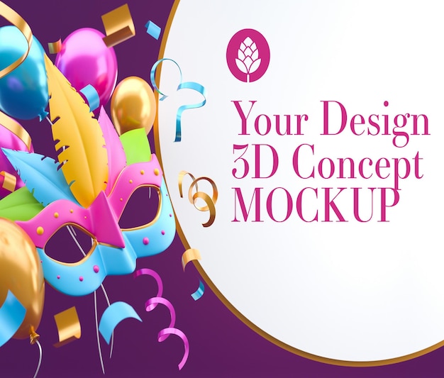 Mockup del marco del carnaval