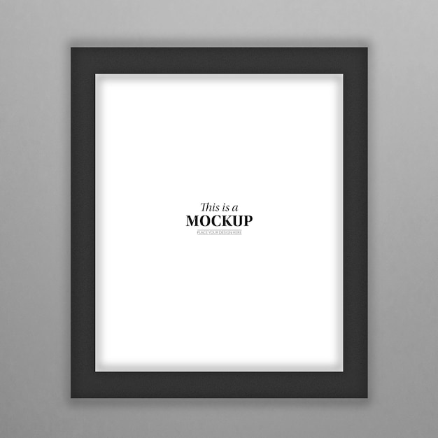 Mockup del marco de imagen en negro vertical de PSD