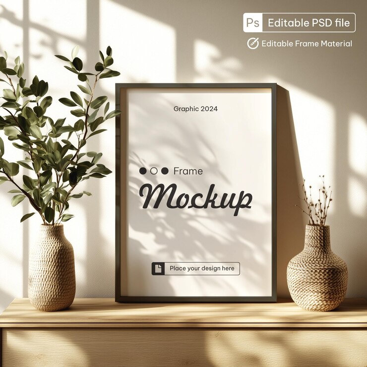 Mockup del marco de pintura