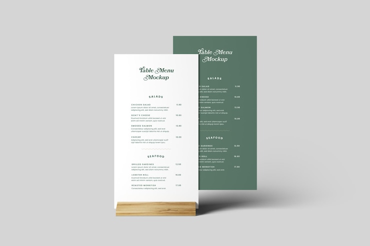 PSD mockup menu meja