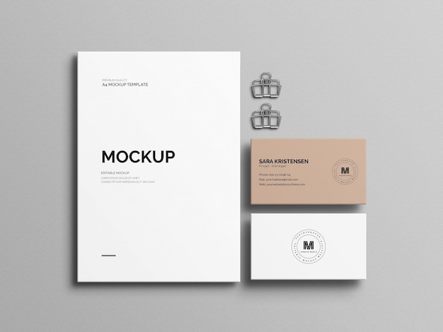 Mockup minimale di cancelleria