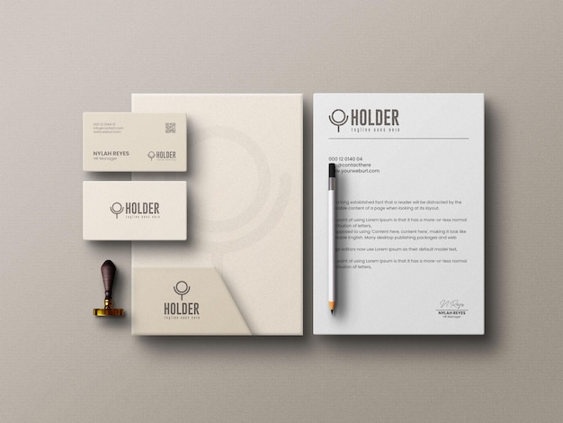 Mockup minimale di cancelleria