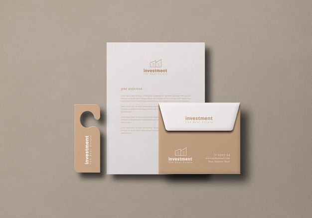 Mockup minimale di cancelleria