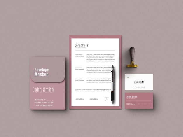 Mockup minimale di cancelleria