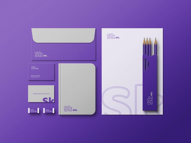 Mockup mínimo de papelaria de qualidade premium