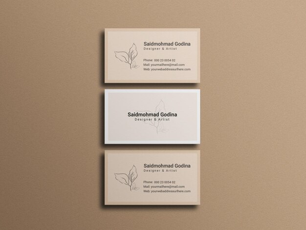Mockup minimo di biglietti da visita