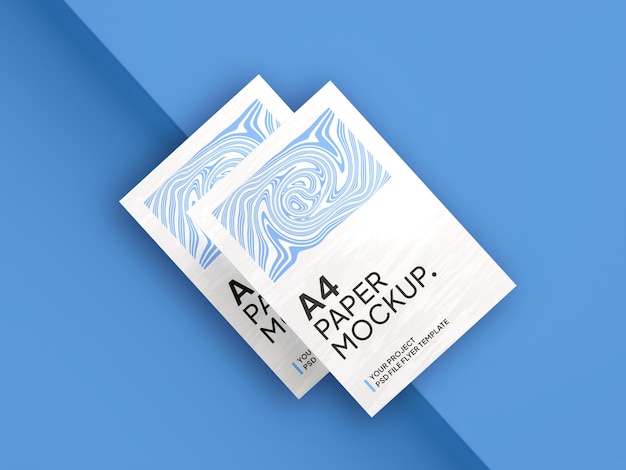 PSD mockup mínimo en papel a4