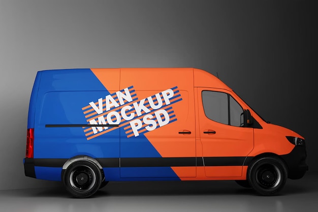 Mockup mit blau-orange Farbschema