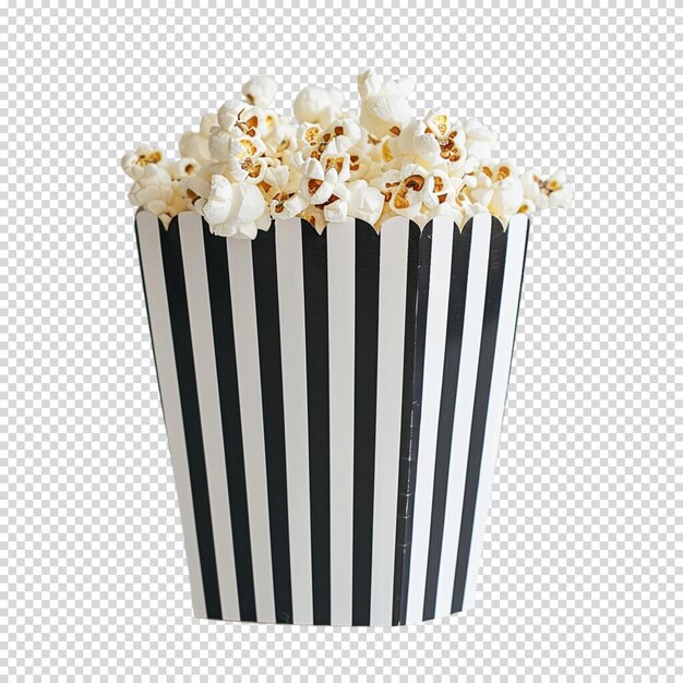 Mockup mit einem popcorn-eimer, isoliert auf durchsichtigem hintergrund