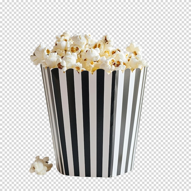PSD mockup mit einem popcorn-eimer, isoliert auf durchsichtigem hintergrund