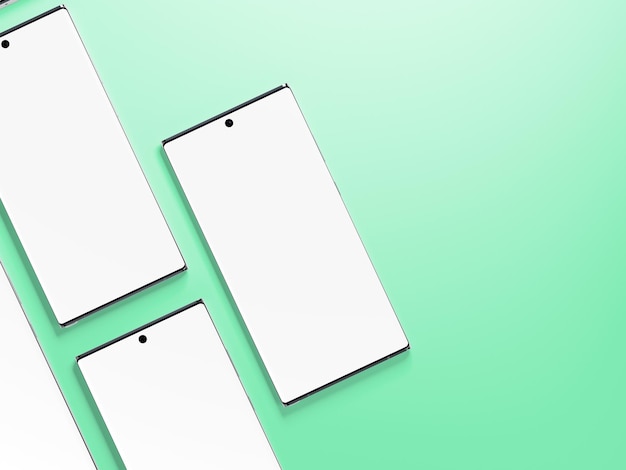 Mockup mit grünem Telefonhintergrund