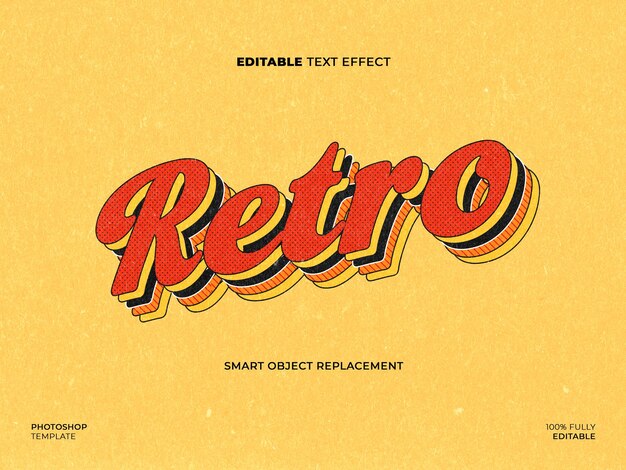 Mockup mit Retro-Text-Effekt, das bearbeitet werden kann