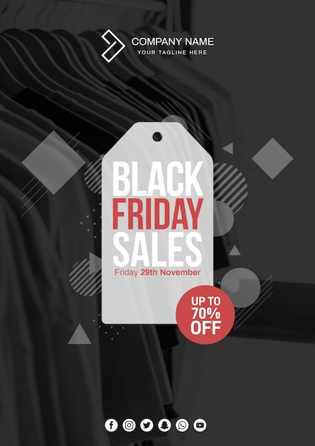 PSD mockup moderno de cover de black friday