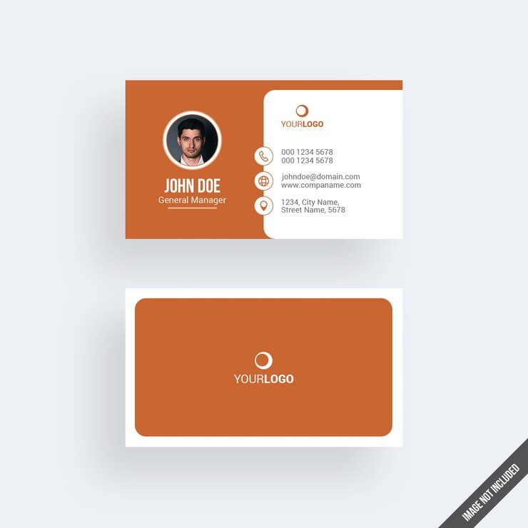 Mockup moderno naranja de tarjeta de visita con calendario