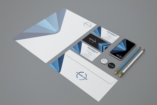 Mockup moderno de papelería