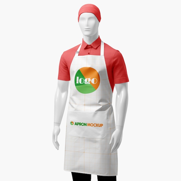 Mockup modificabile per il marketing del marchio Grembiule bianco