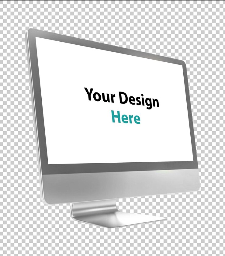 PSD mockup de monitor de computadora con pantalla personalizable