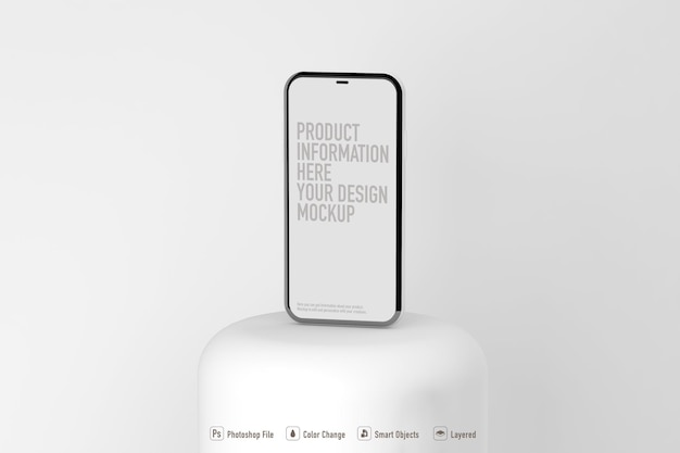 Mockup móvil aislado sobre fondo de color blanco 3D 3D IllustrationxA